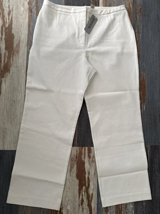 Chico's Pants - Chicos Wide Leg Stunning Stretch Pants Womens 2.5 Short White Takara Chino NEW